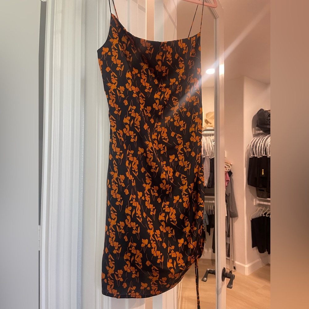 All in Favor One Shoulder Black and Orange Dress